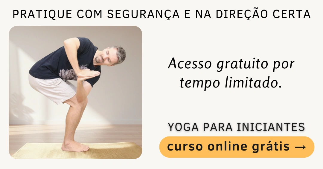 Banner retangular convidando para curso de yoga online grátis para iniciantes